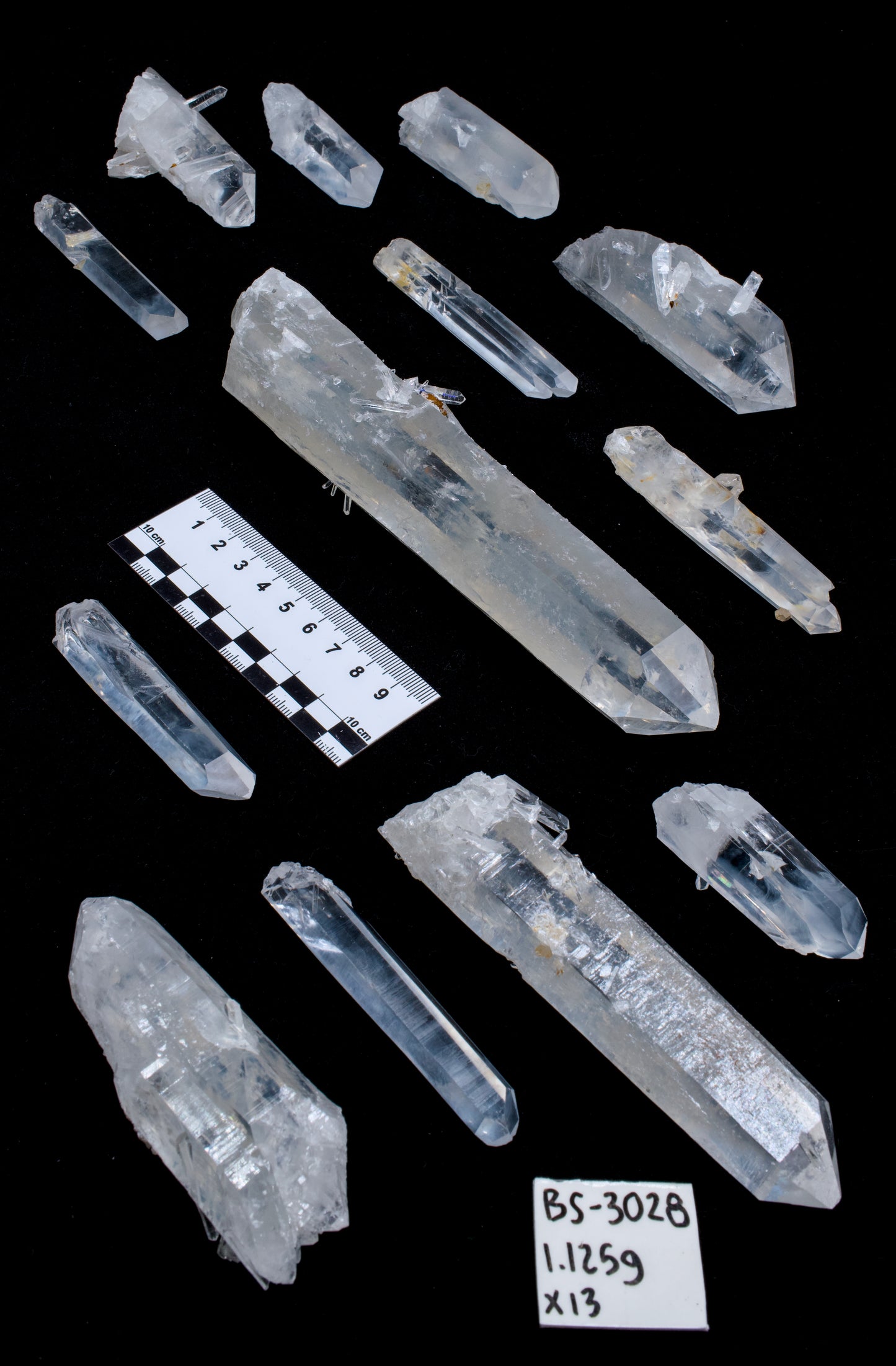 BLUE FEATHER LEMURIAN QUARTZ POINTS (BS-3028) | WHOLESALE LOT | MIXED SIZE 1125g x13