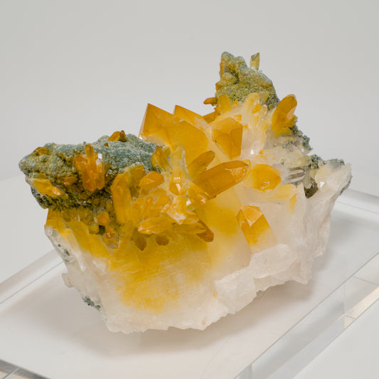 Golden Green Lemurian Quartz Cluster Medium Size Extra rare (LC-439)