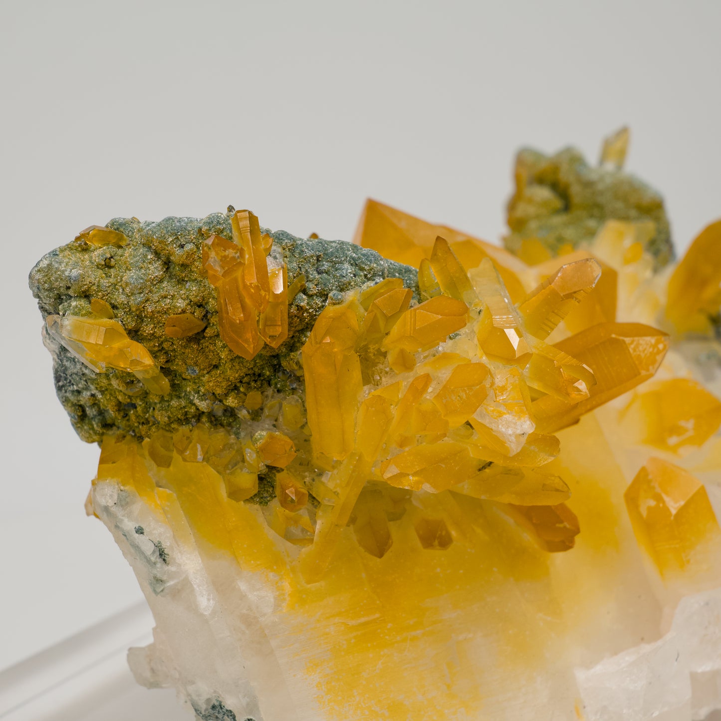 Golden Green Lemurian Quartz Cluster Medium Size Extra rare (LC-439)