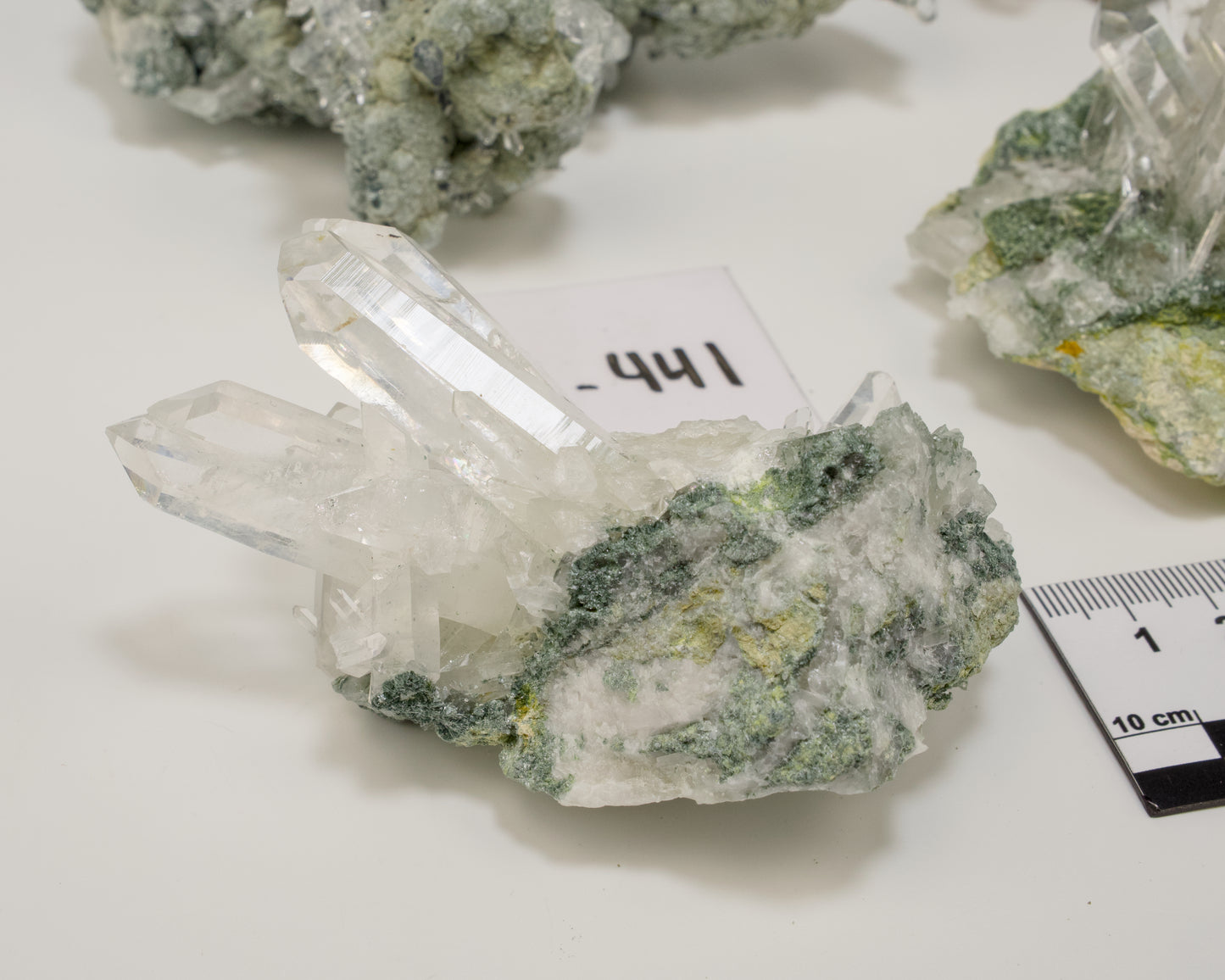 Fuchsite and/or Clinochlore included Lemurian Quartz Clusters (LC-441)