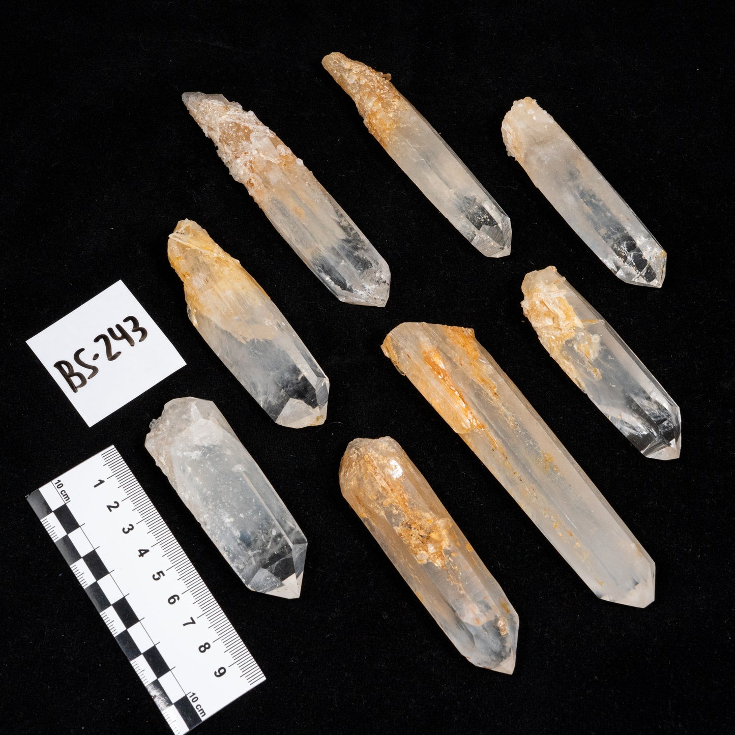 Golden Healer DNA Blue Smoke (Milton mine) Lemurian Quartz Crystal Wands WHOLESALE (BS-243)