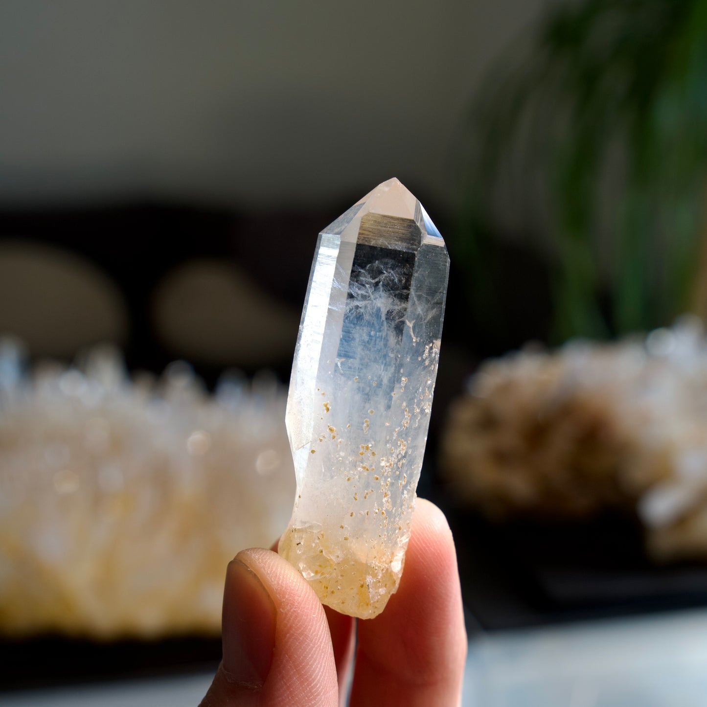 Blue Smoke Lemurian Quartz Crystal points by kilo small size WHOLESALE