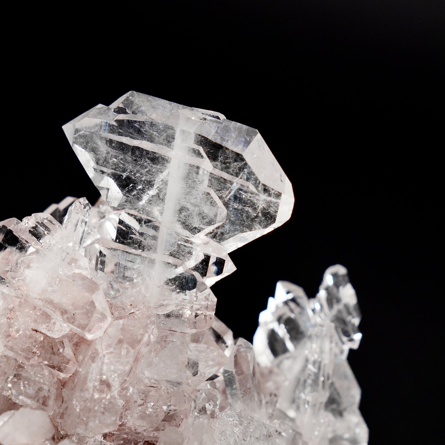Extra rare Faden Pink Lemurian Quartz Cluster (Lot: CO-257)