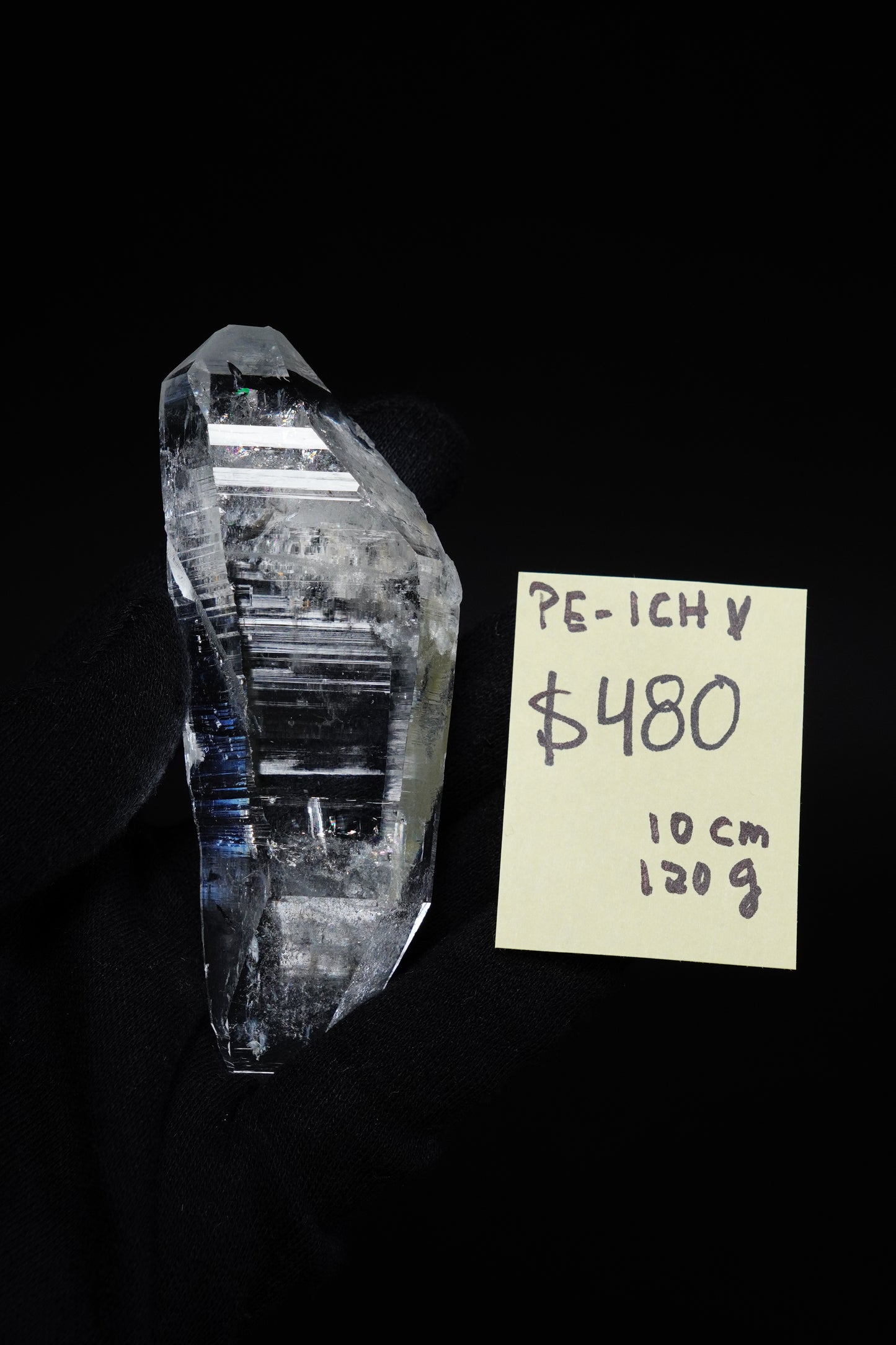 Double terminated Peñas Blancas Lemurian Quartz Crystal Collector Specimen (Lot: PE-1CH) 10cm