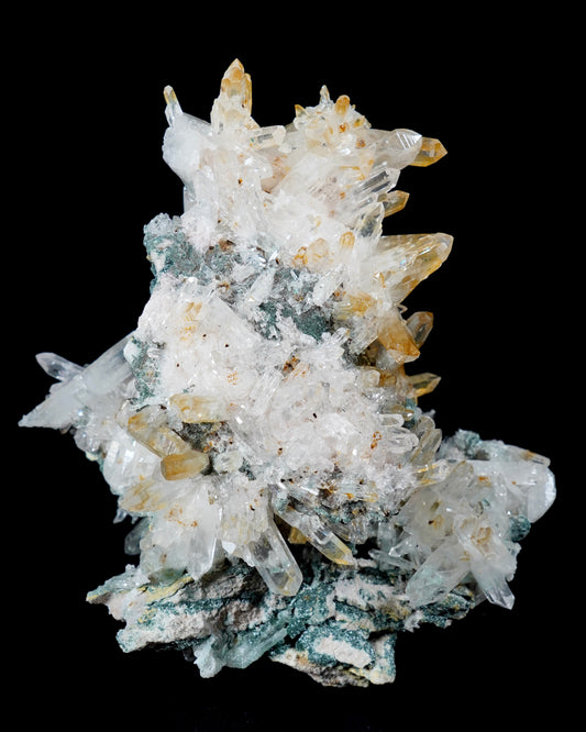 Extra Rare! Golden Healer Green Lemurian Quartz Cluster Collector Specimen (Lot: CO-264)