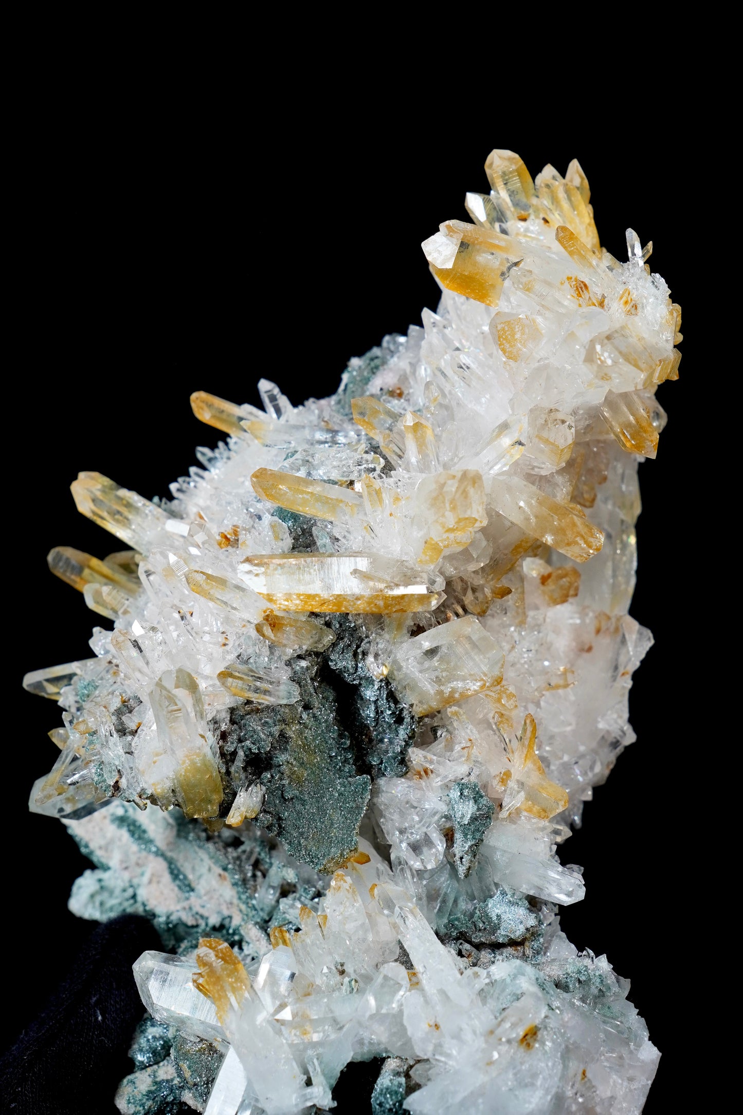 Extra Rare! Golden Healer Green Lemurian Quartz Cluster Collector Specimen (Lot: CO-264)