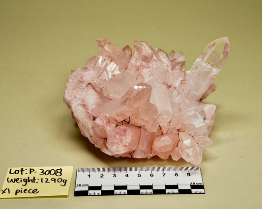 SUPER OPTICAL PINK LEMURIAN QUARTZ CLUSTER MEDIUM SIZE (P-3008) | WHOLESALE LOT