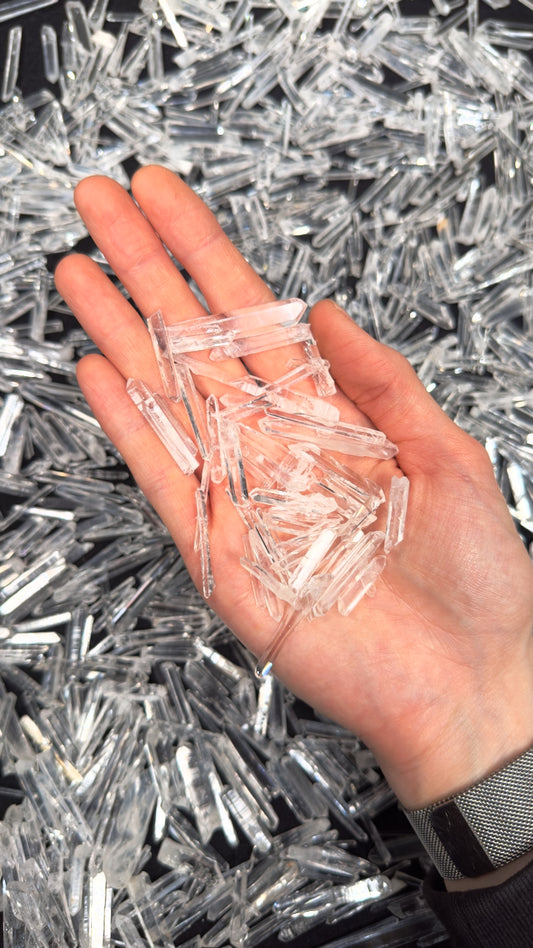 Needle Lemurian Quartz Crystal points Super Optical Clarity by kilo WHOLESALE