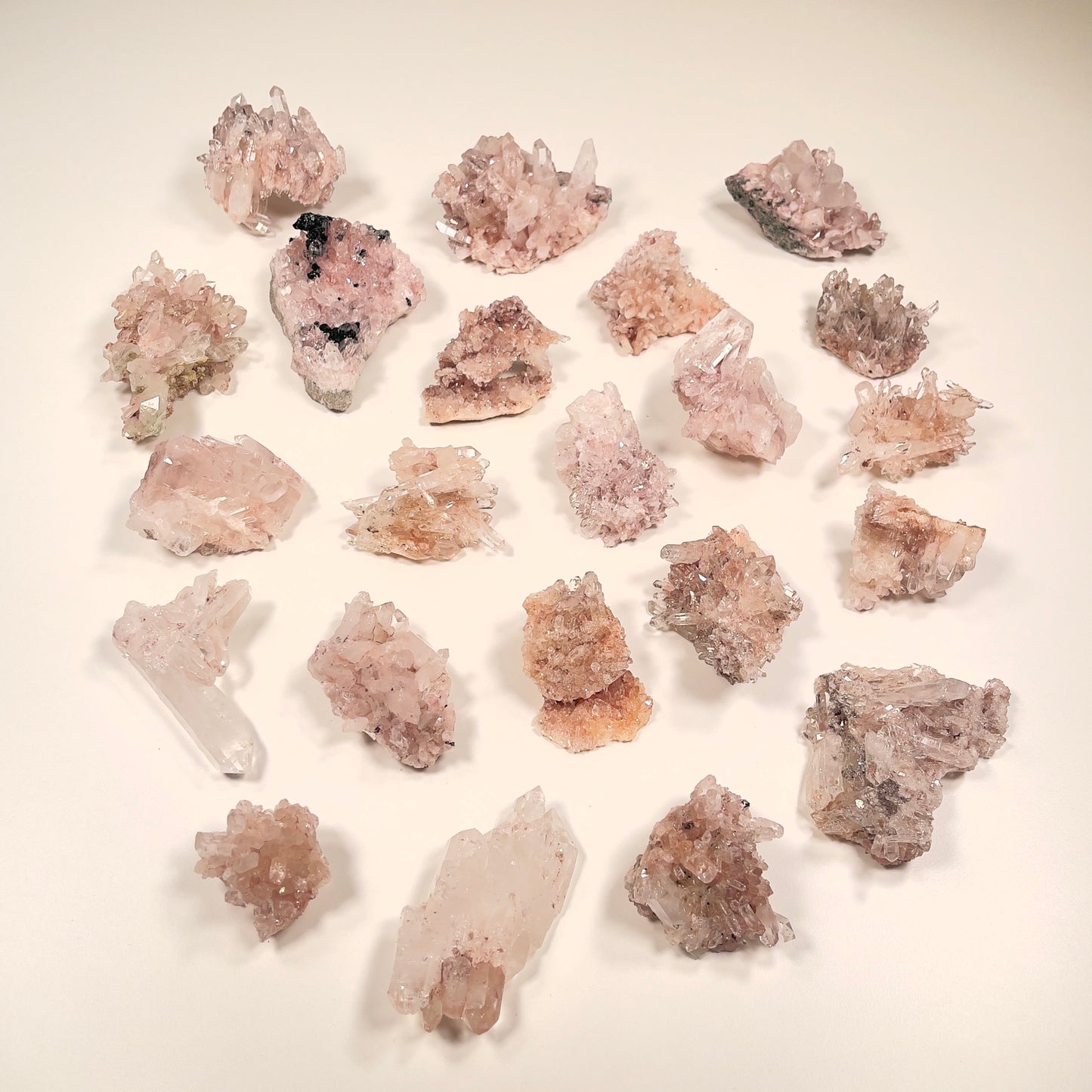 Pink Lemurian Quartz Clusters small size (Lot: P-922)