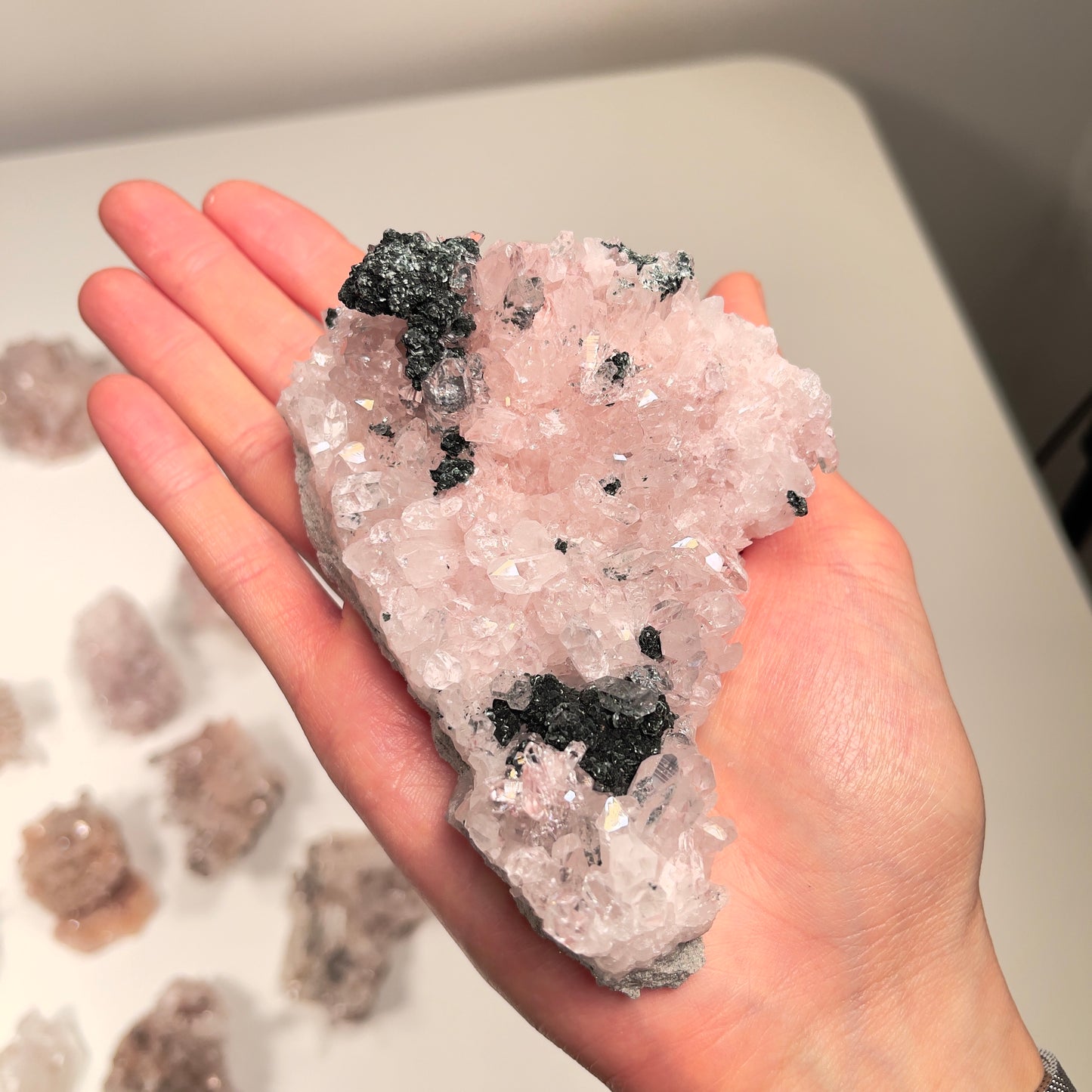Pink Lemurian Quartz Clusters small size (Lot: P-922)
