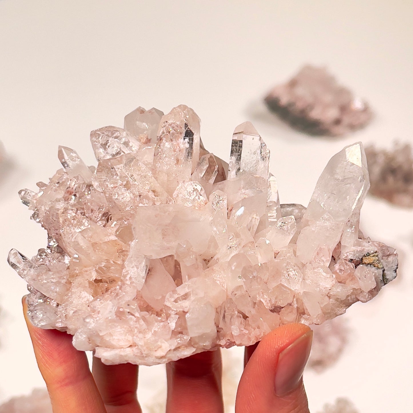 Pink Lemurian Quartz Clusters small size (Lot: P-922)