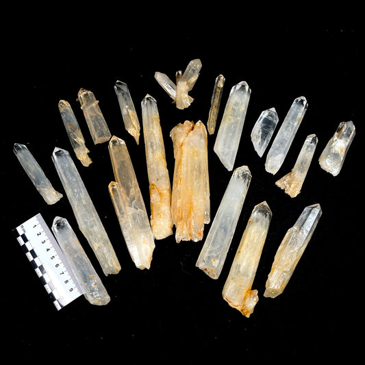 Golden Healer DNA Blue Smoke (Milton mine) Lemurian Quartz Crystal Wands Medium and Large size WHOLESALE (BS-166) x20 pieces 1,3 kg
