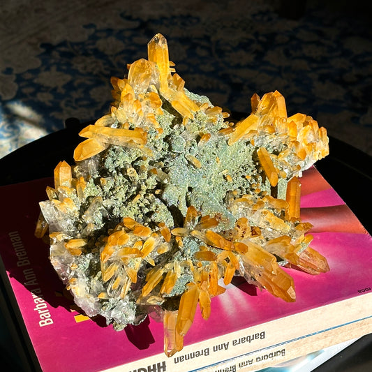 Extra Rare! Golden Healer Green Lemurian Quartz Cluster Collector Specimen (Lot: CO-258)