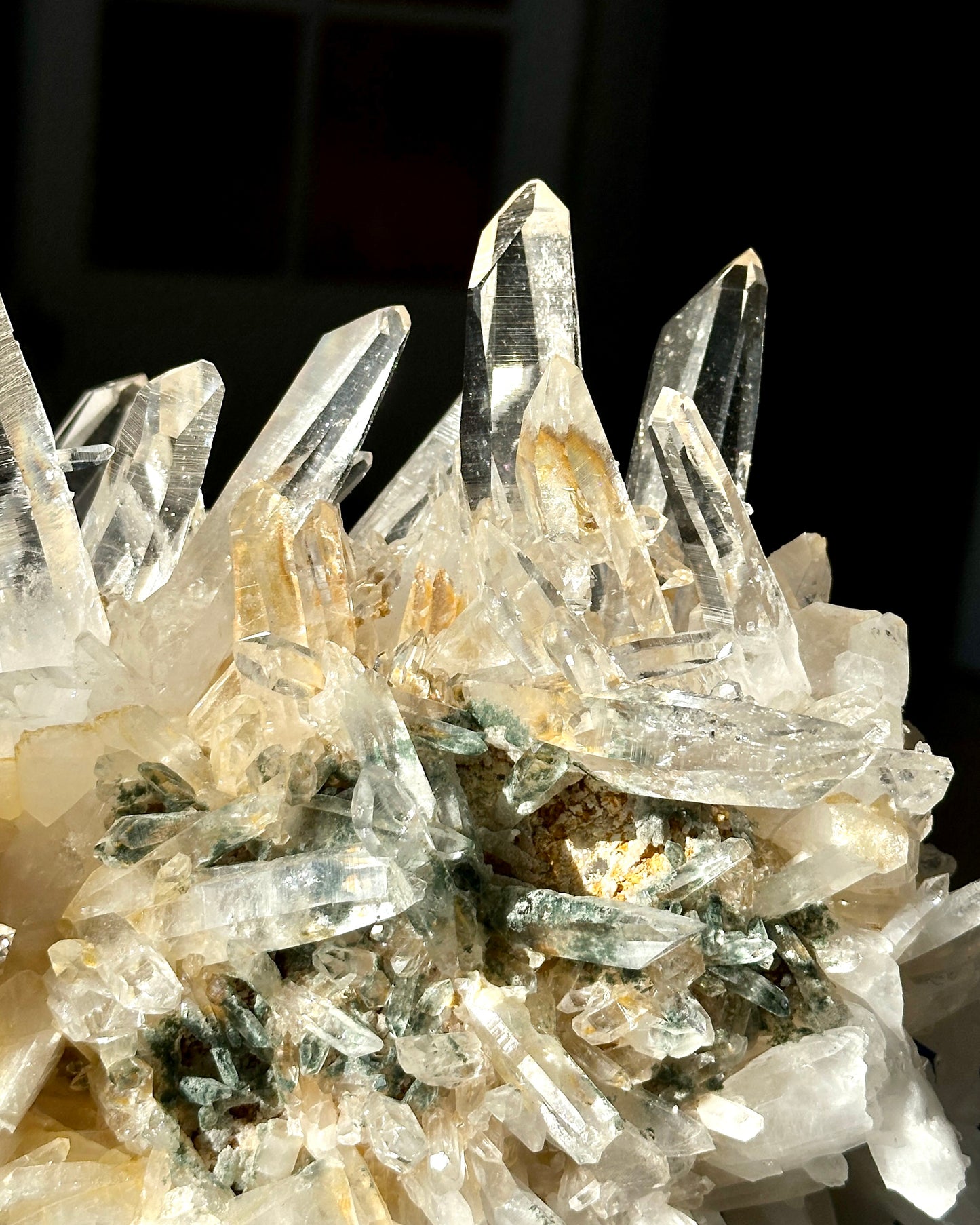 Laser Golden Healer Lemurian Quartz Cluster with Chlorite inclusions WHOLESALE (Lot: LC-435)