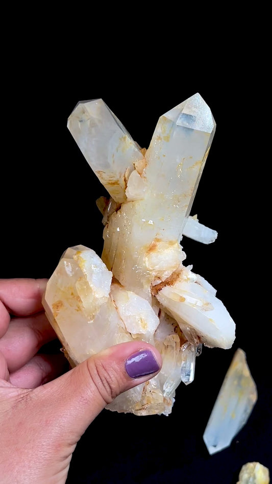 Golden Healer DNA Blue Smoke (Milton mine) Lemurian Quartz Crystal Wands Medium and Large size WHOLESALE (BS-173)