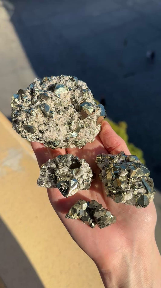 Pyrite Clusters Chivor mine, Colombia (PY-152)