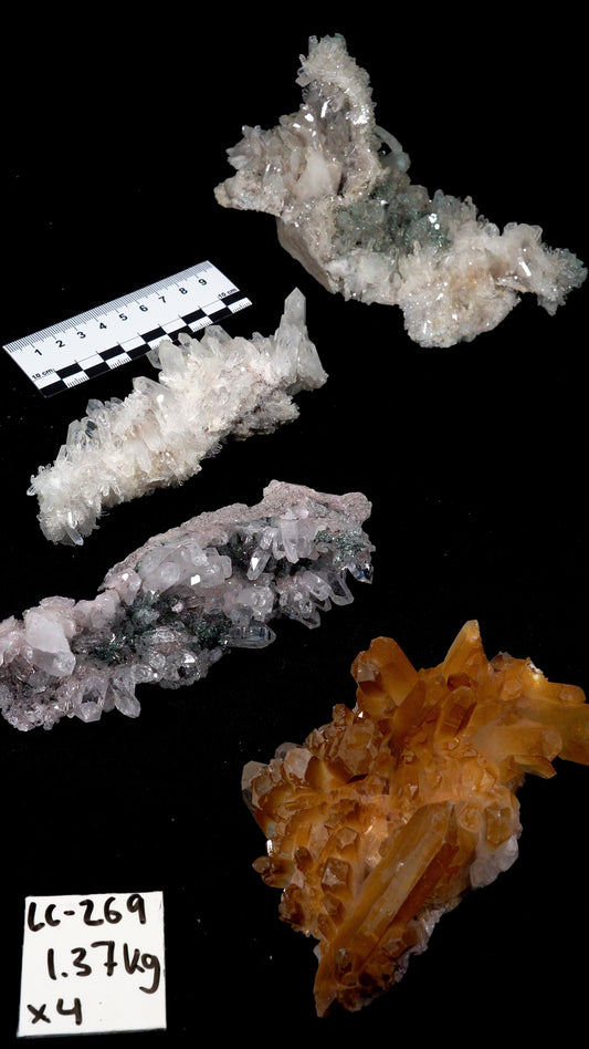 Lemurian Quartz Clusters mixed selection Rainbow Lot (LC-269A)