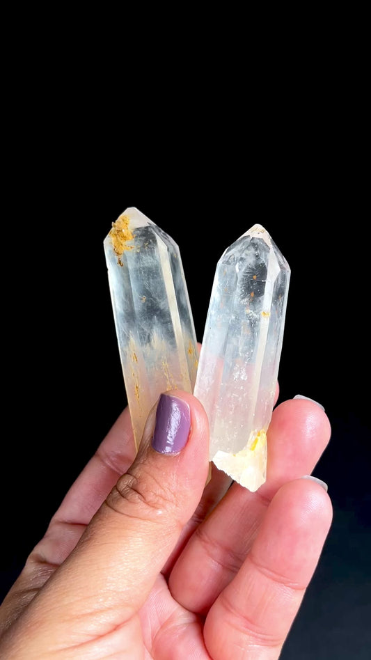 Golden Healer DNA Blue Smoke (Milton mine) Lemurian Quartz Crystal Wands Medium and Large size WHOLESALE (BS-165)
