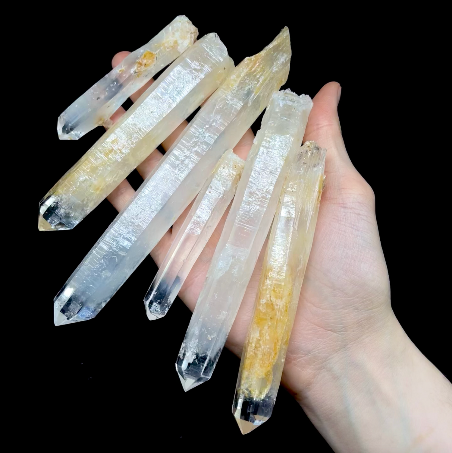 DNA Blue Smoke Lemurian Quartz Wands 🧬