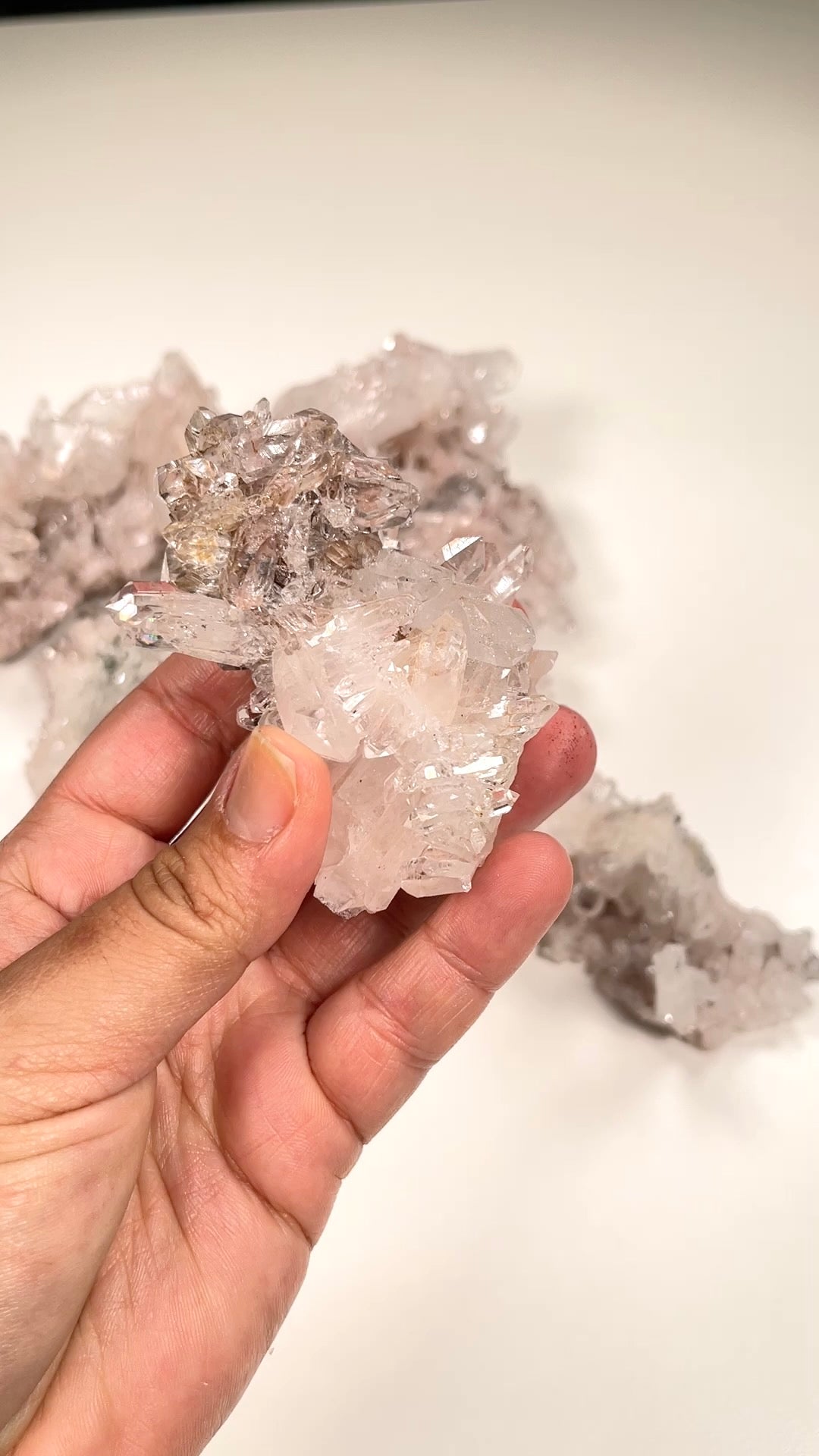 Pink Lemurian Quartz Clusters medium & small size (P-952)