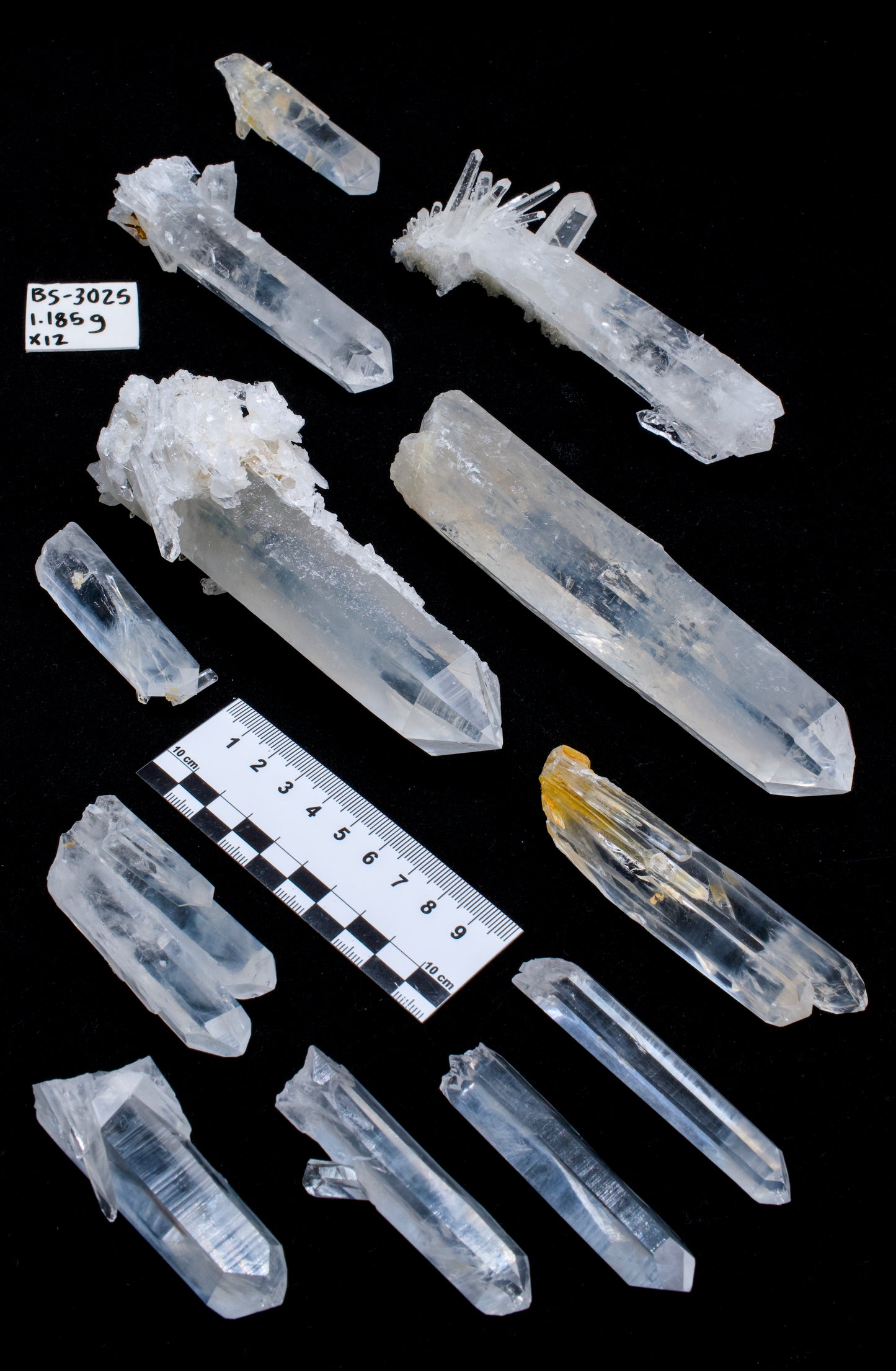BLUE FEATHER LEMURIAN QUARTZ POINTS (BS-3025) | WHOLESALE LOT | MEDIUM SIZE 1185g x12