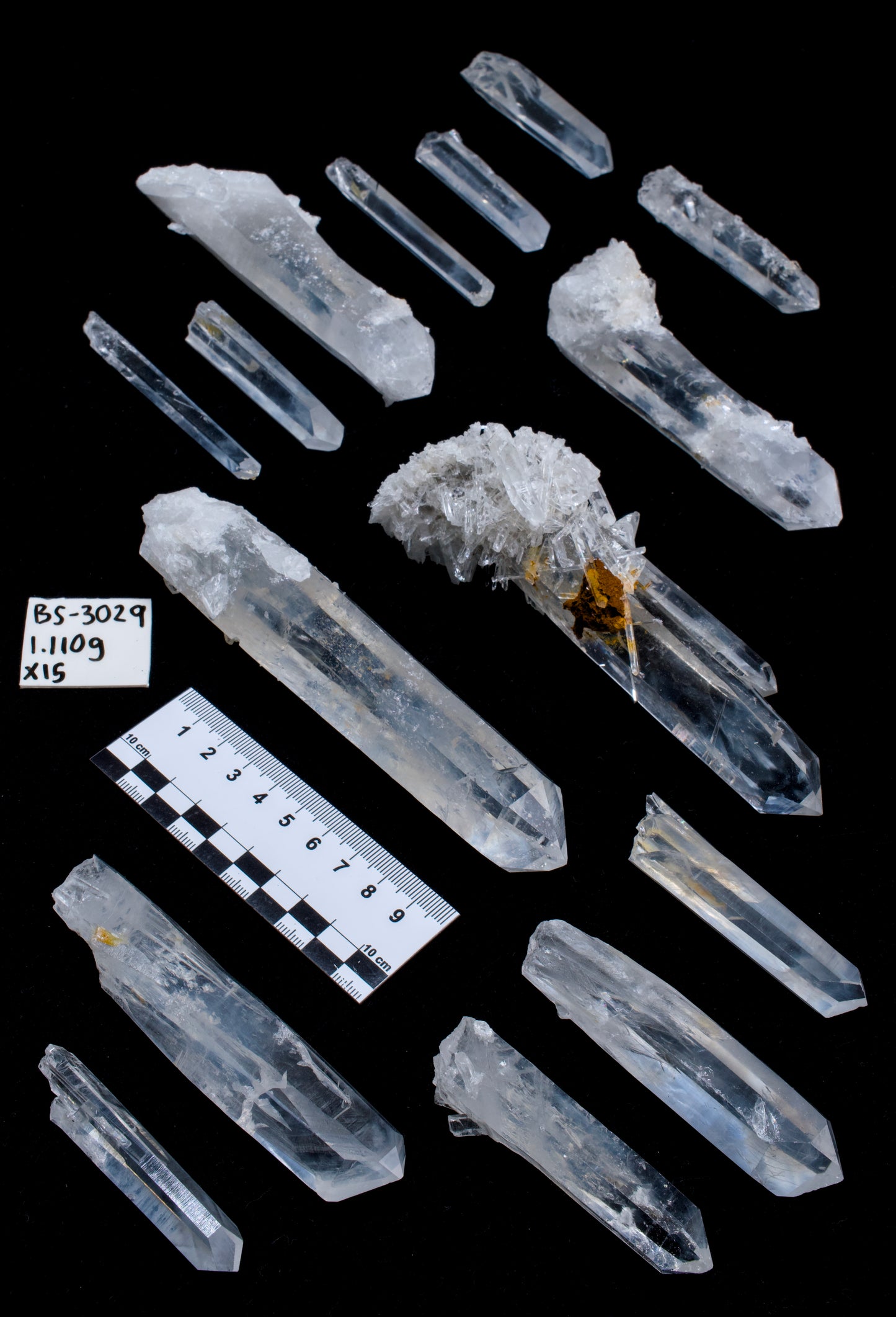 BLUE FEATHER LEMURIAN QUARTZ POINTS (BS-3029) | WHOLESALE LOT | MEDIUM SIZE 1110g x15
