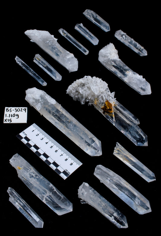 BLUE FEATHER LEMURIAN QUARTZ POINTS (BS-3029) | WHOLESALE LOT | MEDIUM SIZE 1110g x15