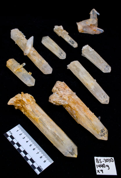 GOLDEN HEALER DNA BLUE SMOKE LEMURIAN QUARTZ POINTS (BS-3030) | WHOLESALE LOT | MIXED SIZE 1440g x9