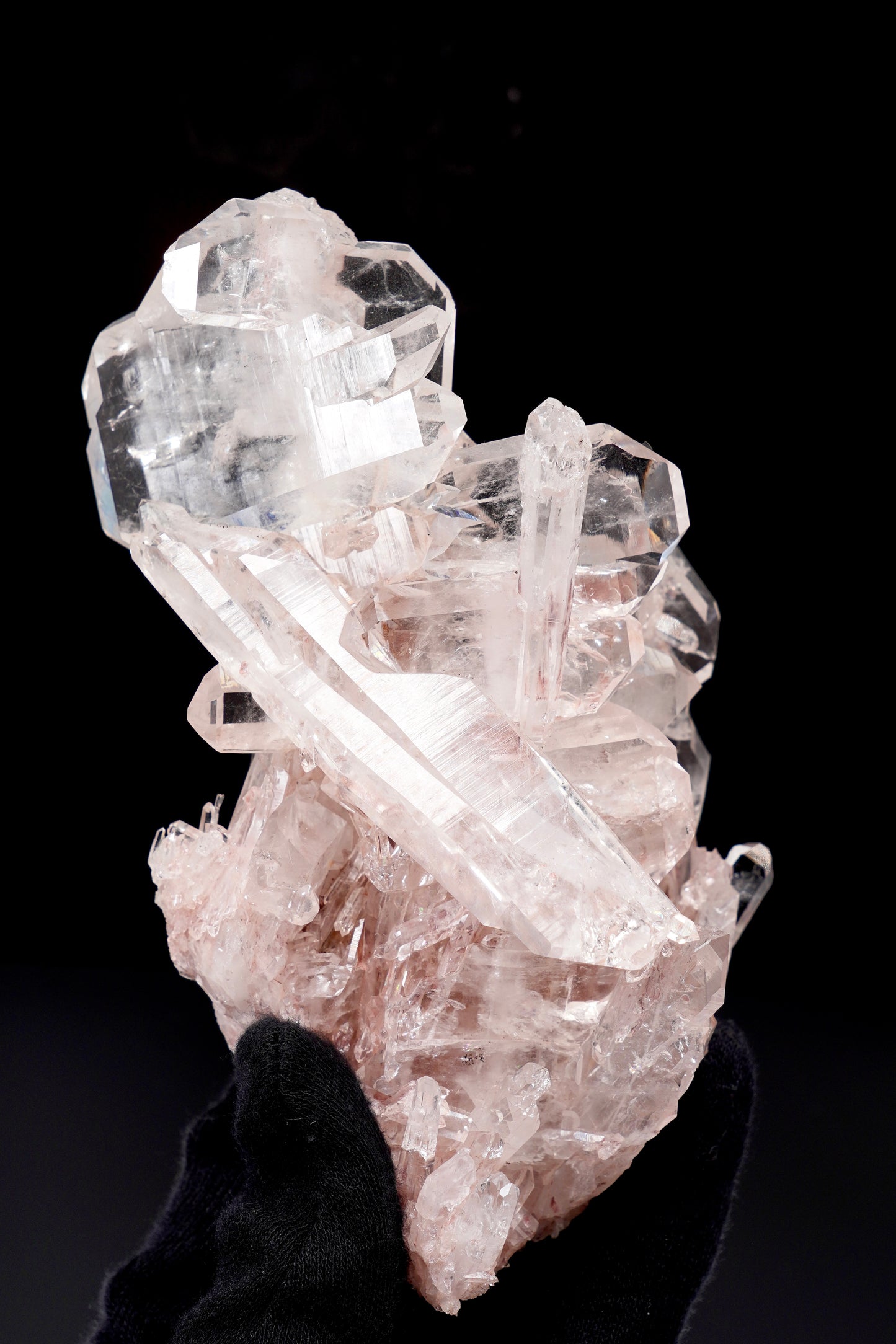 Pink Lemurian Quartz Cluster AAA Collector Specimen (Lot: P-1373)