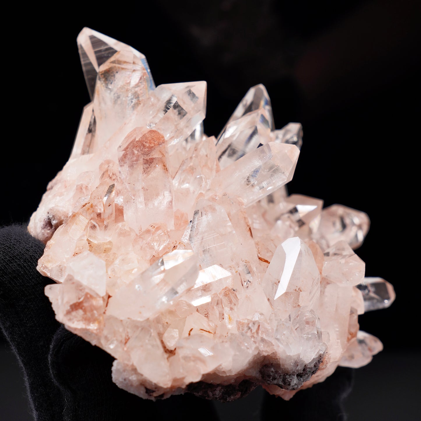 Pink Lemurian Quartz Cluster AAA Collector Specimen (Lot: P-1385)