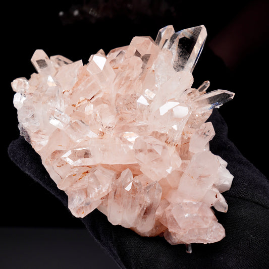 Pink Lemurian Quartz Cluster AAA Collector Specimen (Lot: P-1385)