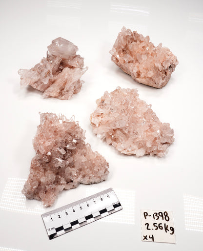 Pink Lemurian Quartz Clusters Medium Size (P-1398) 2560g x4