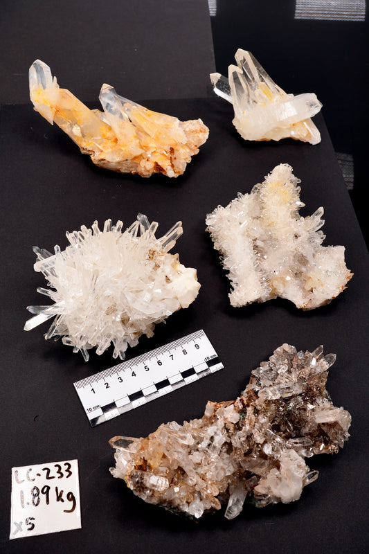 Lemurian Quartz Clusters mixed selection Rainbow Lot (LC-233)