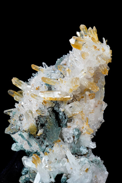 超レア！ゴールデンヒーラーグリーンレムリアンクォーツクラスターコレクター標本（ロット：CO-264）