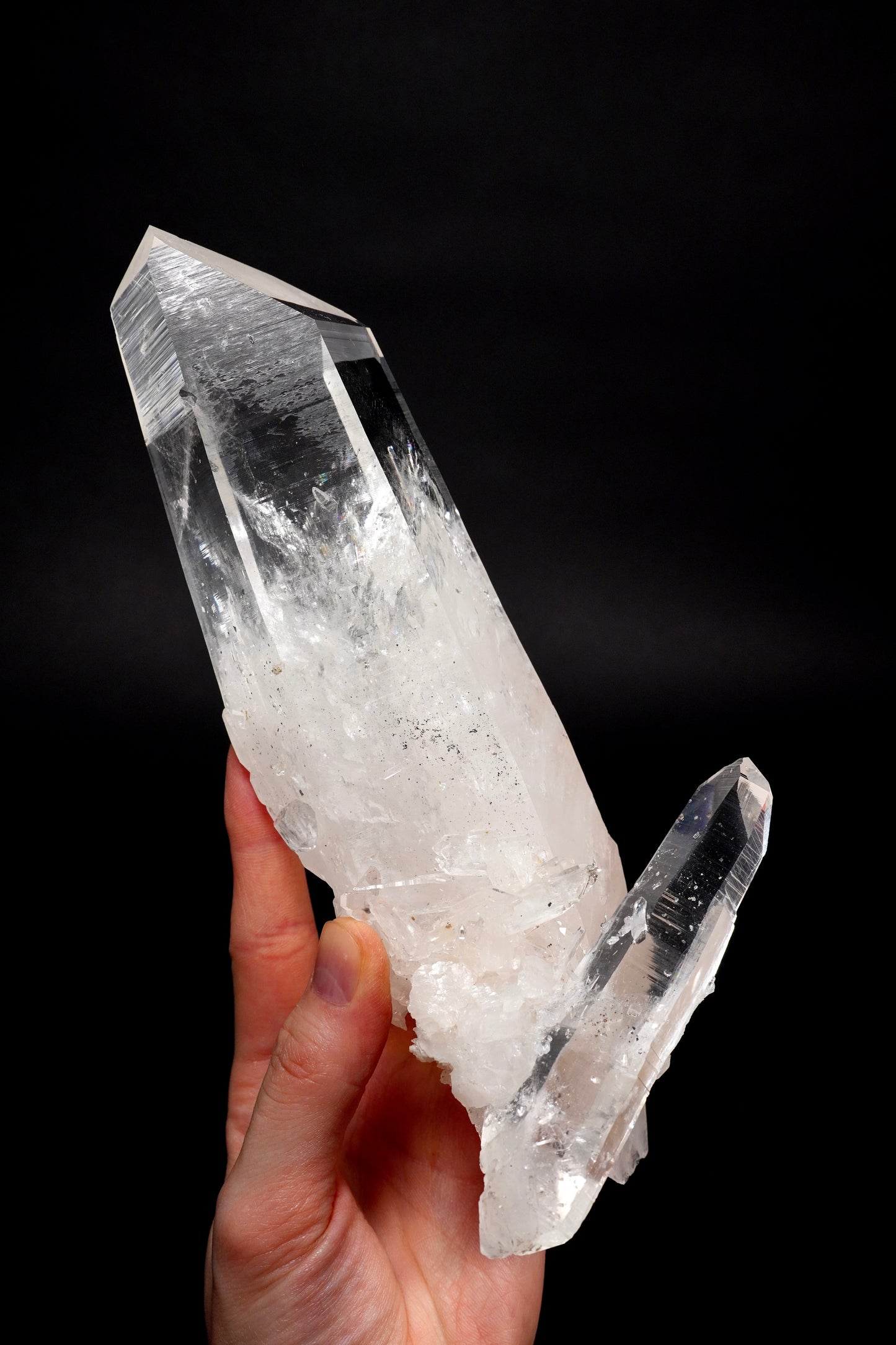 Transmitter double terminated Elestial Lemurian Quartz Crystal Collector Specimen (lot:CO-275) 1344g