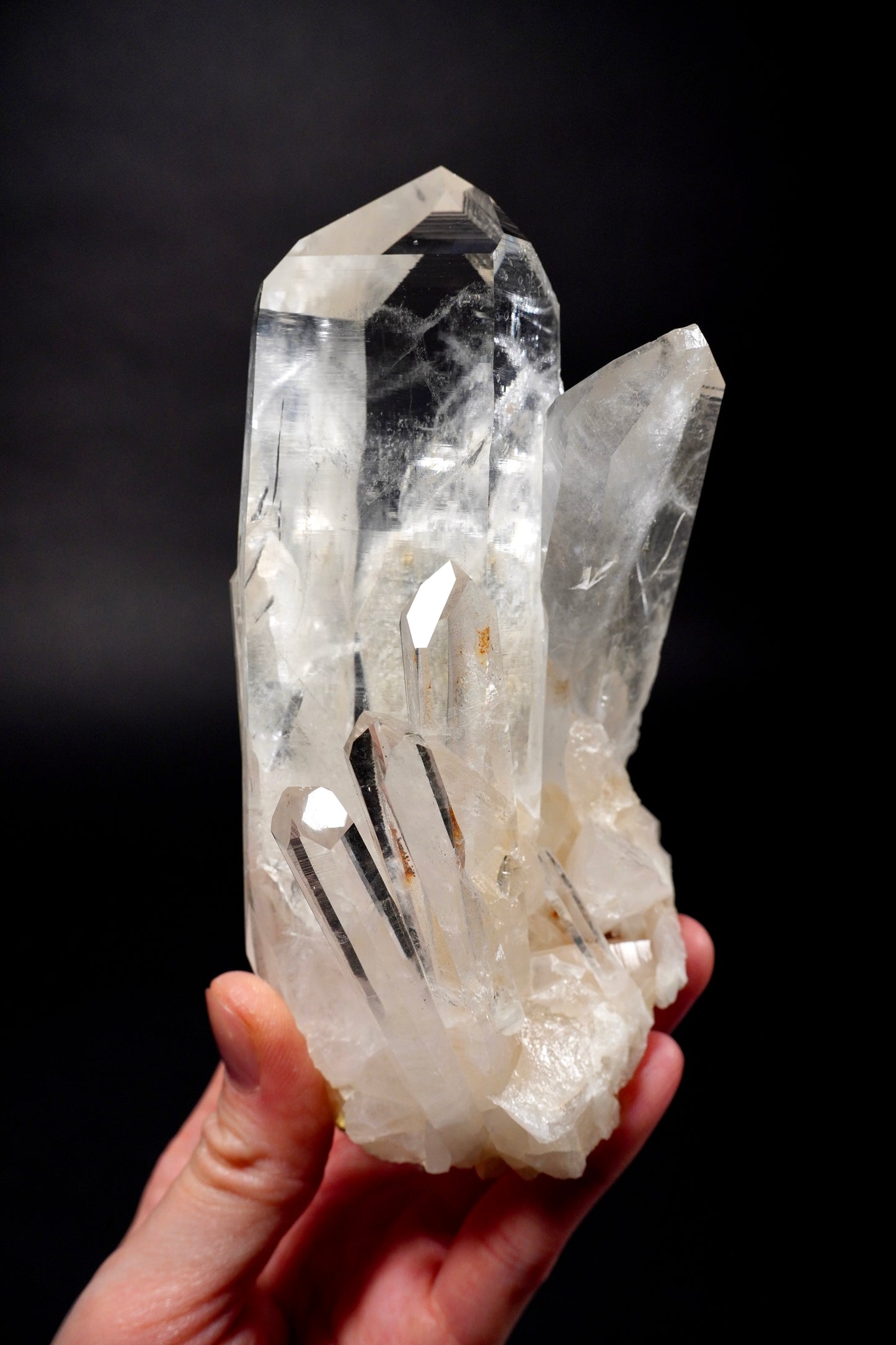 Tantric Twin Cathedral Lemurian Quartz Cluster with twirling clouds Collector Specimen (lot: CO-276) 678g