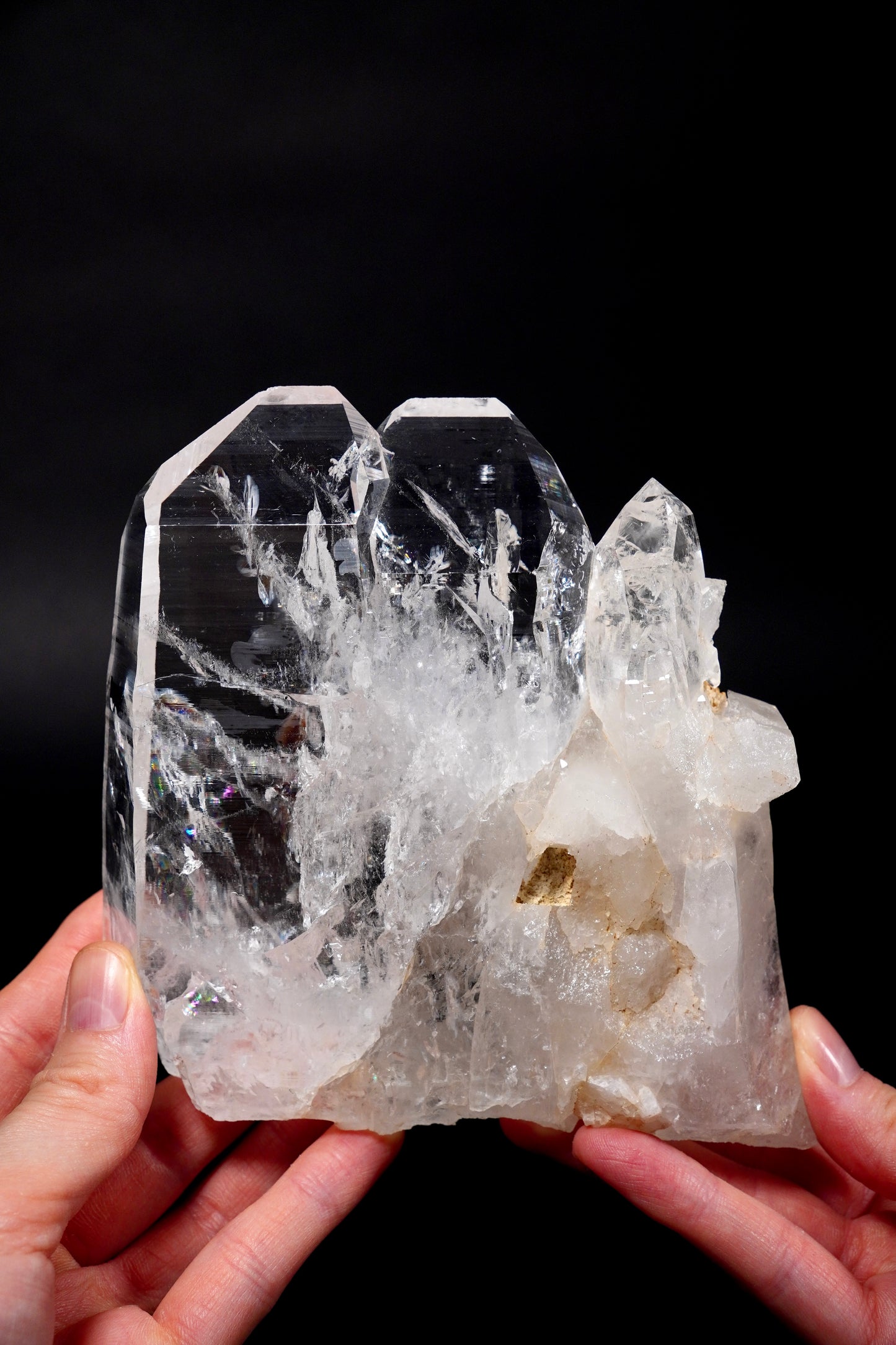Extremely Rare Tantric Triplet Tabular Peñas Blancas lemurian Quartz Crystal Collector Specimen (lot: CO-281) 1129g