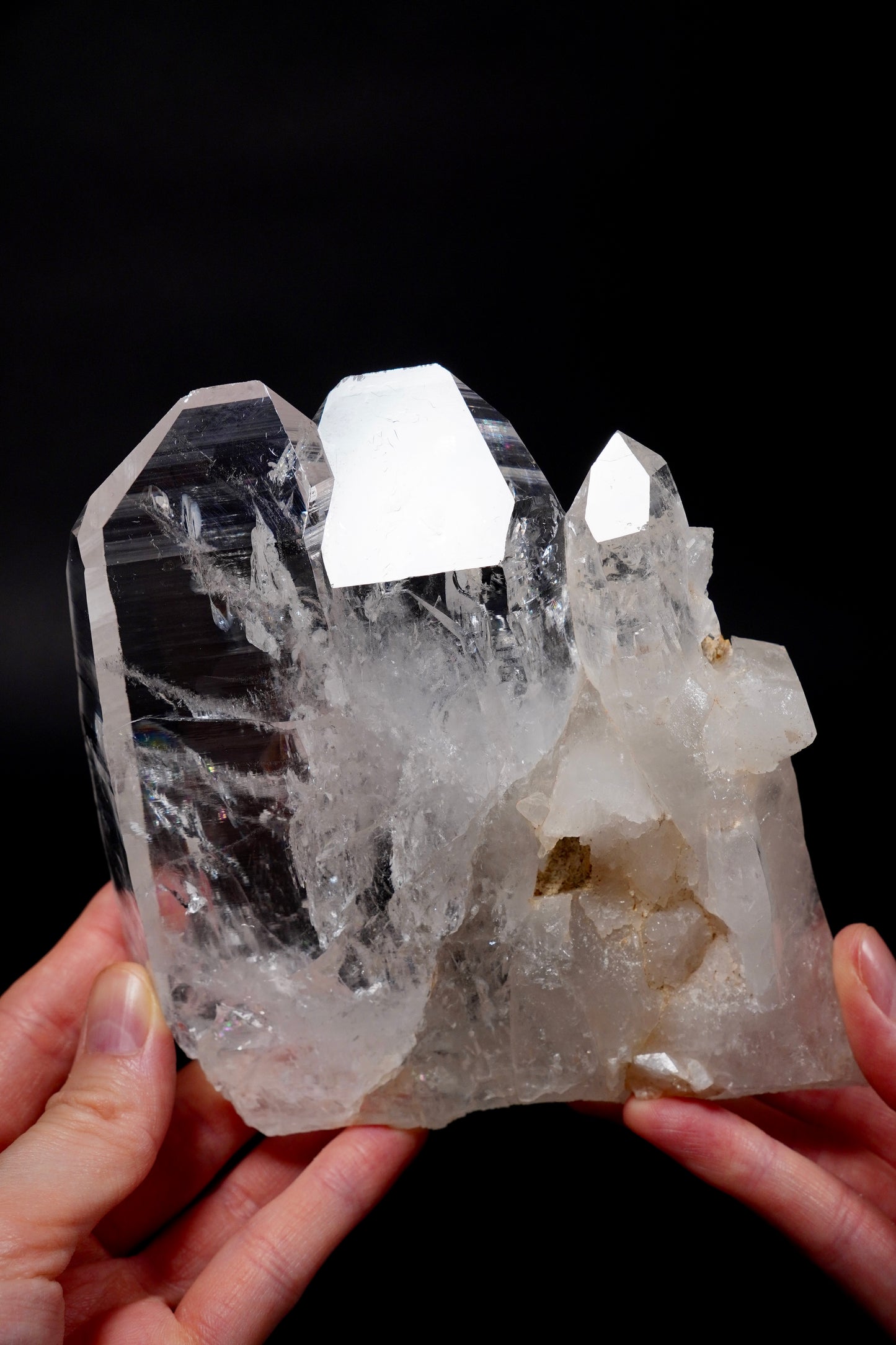 Extremely Rare Tantric Triplet Tabular Peñas Blancas lemurian Quartz Crystal Collector Specimen (lot: CO-281) 1129g