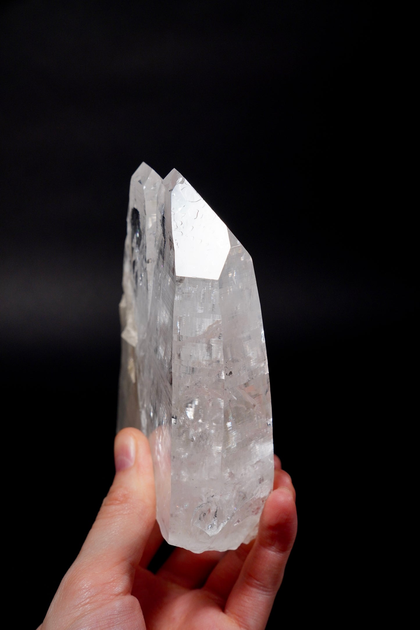 Extremely Rare Tantric Triplet Tabular Peñas Blancas lemurian Quartz Crystal Collector Specimen (lot: CO-281) 1129g