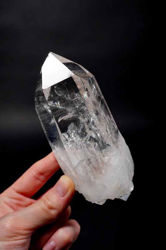 Astonishing double terminated Elestial Lemurian Quartz Crystal Collector Specimen (lot: CO-293) 419g