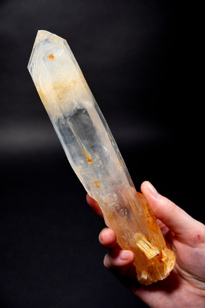 Extra long Golden Healer DNA Blue Smoke Lemurian Quartz Sword of Light Collector Specimen (lot: CO-287) 407g x1