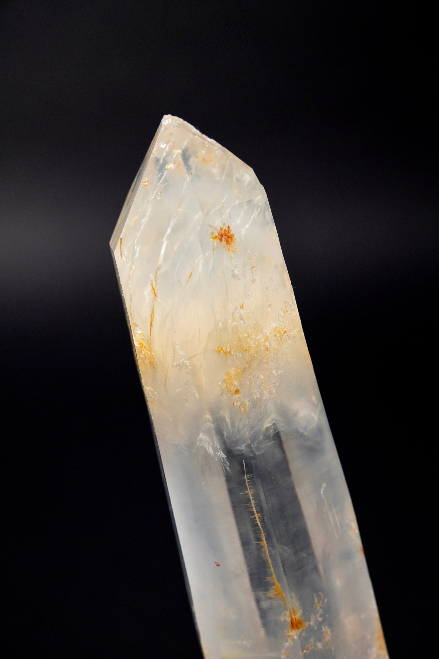 Extra long Golden Healer DNA Blue Smoke Lemurian Quartz Sword of Light Collector Specimen (lot: CO-287) 407g