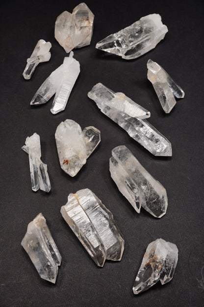 Tantric Twin Super Optical Lemurian Quartz crystal Points (SO-232) 1036 g x8