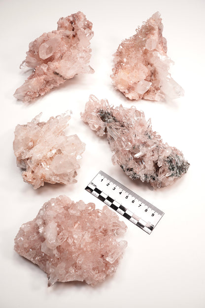 PINK LEMURIAN QUARTZ CLUSTERS MEDIUM SIZE (P-1449) 2.912 G X5 | WHOLESALE LOT