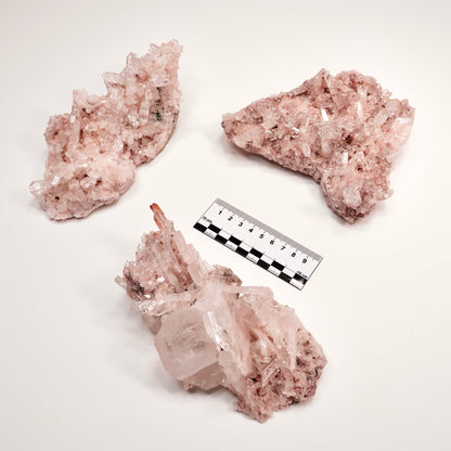 PINK LEMURIAN QUARTZ CLUSTERS MEDIUM SIZE (P-1432) 2.239 G X3 | WHOLESALE LOT