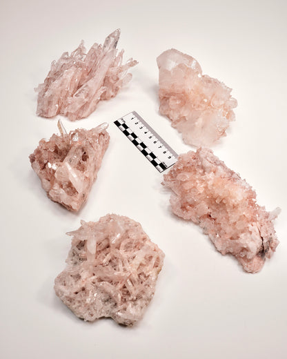 PINK LEMURIAN QUARTZ CLUSTERS MEDIUM SIZE (P-1431) 2,758 X5 | WHOLESALE LOT