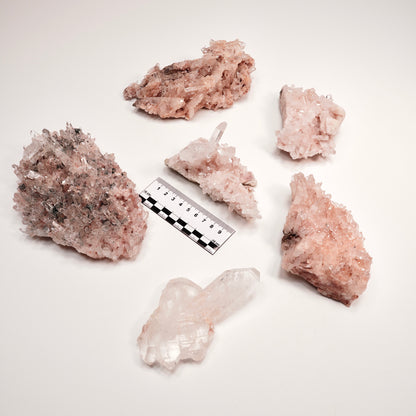 PINK LEMURIAN QUARTZ CLUSTERS MEDIUM SIZE (P-1444) 2,207 G X6 | WHOLESALE LOT