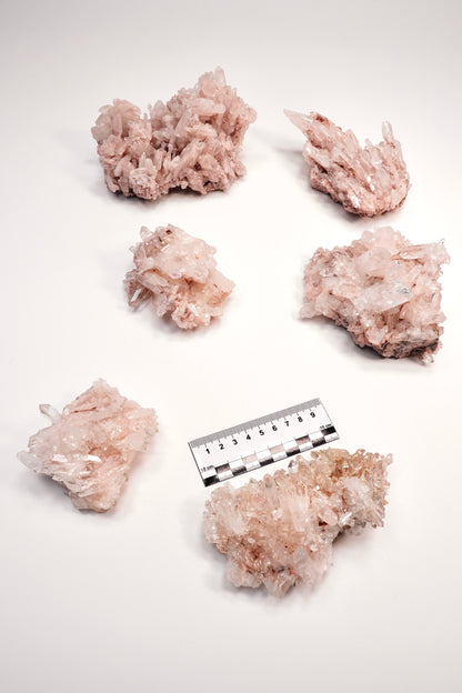 PINK LEMURIAN QUARTZ CLUSTERS SMALL SIZE (P-1455)  2,730 G X6 | WHOLESALE LOT