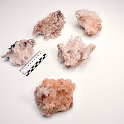 PINK LEMURIAN QUARTZ CLUSTERS SMALL SIZE (P-1457) 2,759 G X5 | WHOLESALE LOT