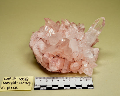 SUPER OPTICAL PINK LEMURIAN QUARTZ CLUSTER MEDIUM SIZE (P-3008) | WHOLESALE LOT